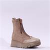 Hispanitas Montana Frontzip Wedge Boot - Taupe Suede